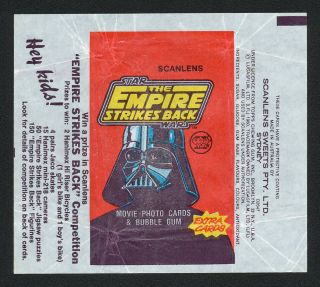 Star Wars The Empire Strikes Back 1980 Scanlens Card Wrapper