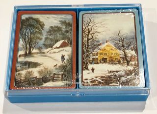 Hallmark Bridge Playing Cards Currier & Ives Winter Scene