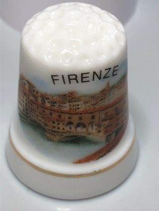 Thimble Ceramic Souvenir Florence Firenze