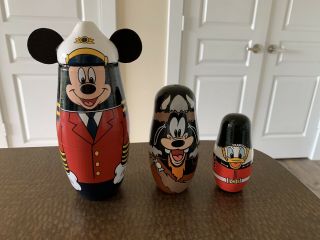 Inaugural Disney Cruise Line Captain Mickey Mouse Matryoshka Nesting Doll Set