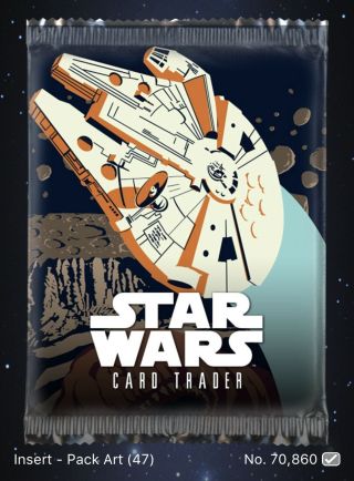 Star Wars Card Trader: RARE TIER A Pack Art - Millennium Falcon 47cc 2