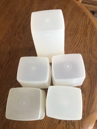 5 Vtg Tupperware Square Round Freezer Containers Food Storage Sheer 312 313 Lid 6