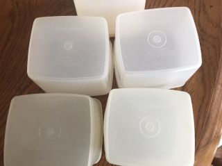 5 Vtg Tupperware Square Round Freezer Containers Food Storage Sheer 312 313 Lid 7