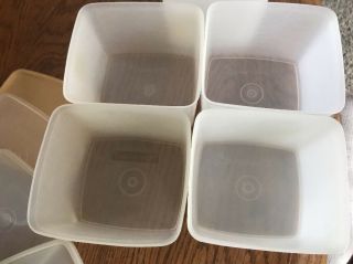 5 Vtg Tupperware Square Round Freezer Containers Food Storage Sheer 312 313 Lid 8