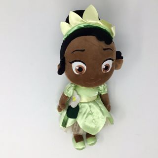 Disney Store Disney Babies Frog Princess Tiana Plush Toddler Doll 12 " Green Doll