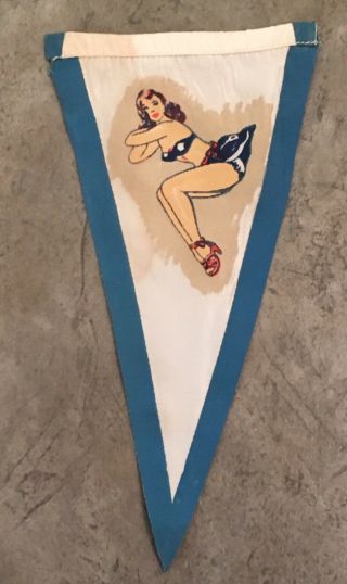 50 ' s/60 ' s aerial pennant with sexy pin - up girl Vespa Lambretta scooter 2