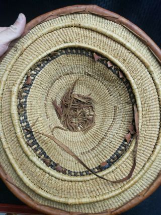 VINTAGE AFRICAN HAT WOVEN STRAW LEATHER CONICAL RICE PADDY FARMER COOLIE HAT 7