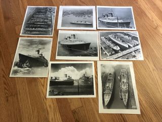 Ss Normandie Photos X8 / French Line Cgt