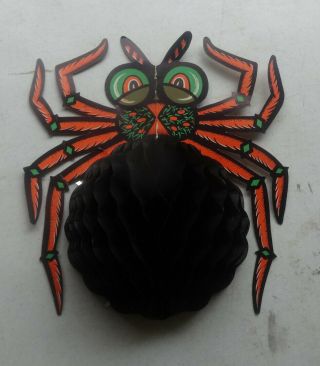 Halloween Vintage Beistle Spider Fold Out 14 " By 13 " Made Usa