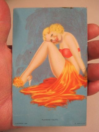 1940s " Flaming Youth " Mutoscope Risqué Pinup Arcade Card B9883