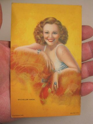 1940s " Bachelor Made " Mutoscope Risqué Pinup Arcade Card B9887