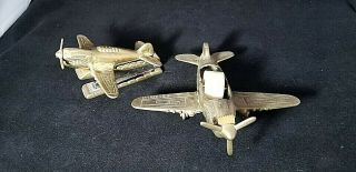 Vintage Msr Imports Solid Brass Wwii Fighter Plane Tape Dispenser And Stapler
