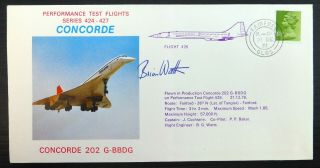 Gb 1976 Concorde Performance Test Flight Flown Cover Signed By Brian Watt Bm174