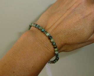 African Turquoise Gemstone Beaded Bracelet 8 Grams