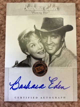 Barbara Eden Elvis: The Music Press Pass 2007 Certified Autograph Card Auto