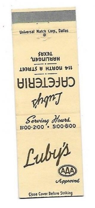 Vintage Matchbook Cover Luby 
