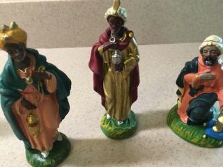 Vintage Nativity 8 Pc Set Hand Painted 3 Wise Men Paper Mache Italy 5