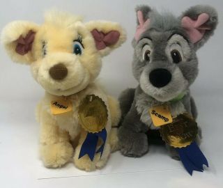 Scamp,  Angel Plush Lady & The Tramp 2 Disney Best Of Show Ribbon & Hangtag