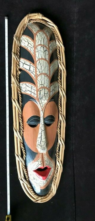 Handcrafted Wood Mask Wall Art Costa Rica 20 1/4 " High