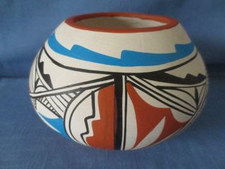 Vintage Jemez Pueblo Indian Pottery Bowl Signed By C.  Gachupin