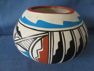 Vintage Jemez Pueblo Indian Pottery Bowl Signed by C.  Gachupin 2