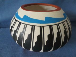 Vintage Jemez Pueblo Indian Pottery Bowl Signed by C.  Gachupin 3