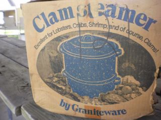 Vintage Graniteware Clam Steamer Model 6145