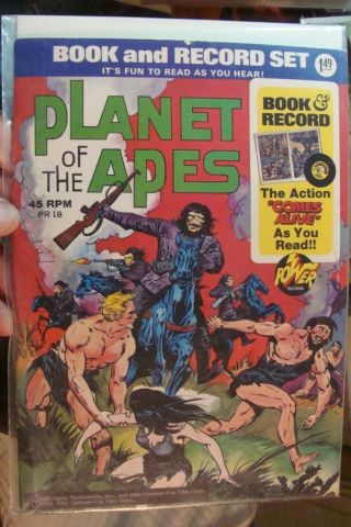 Planet Of The Apes 1974 Book And Record Set 45 Rpm Pr 18 Tv Show Movie Vintage