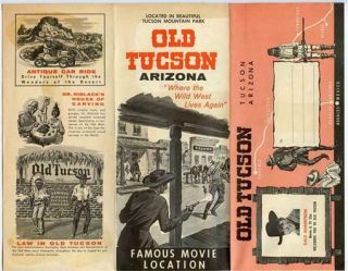 Old Tucson Arizona Famous Movie Location Brochures Ticket & Postcards