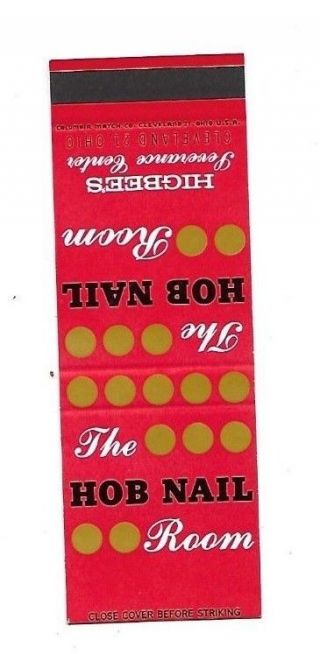 Vintage Matchbook Cover The Hob Nail Room Higbee 