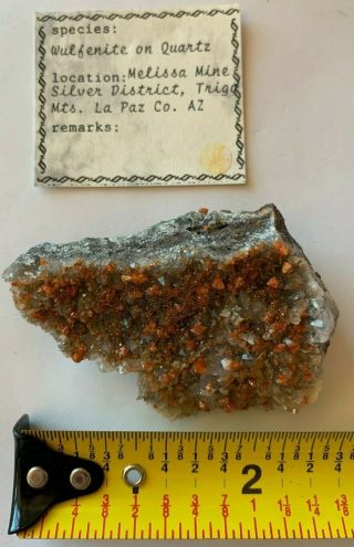 Wulfenite on Quartz from Melissa Mine Silver District La Paz County Arizona 3