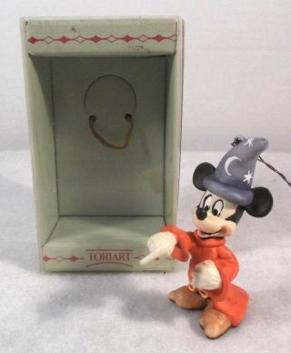 Anri Disney Sorcerer Mickey Fantasia Ornament Handmade Toriart W/ Box Euc Italy
