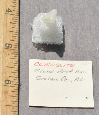 Cerussite Crystal,  Grand Reef Mine,  Graham Co,  Az,  Orthorhombic,  (steve Garza).