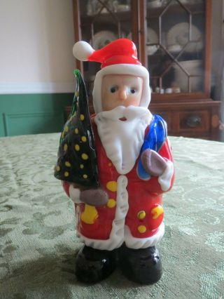 Handcrafted Solid Colored Glass Santa Statue Figure 5 " Tall Heavy