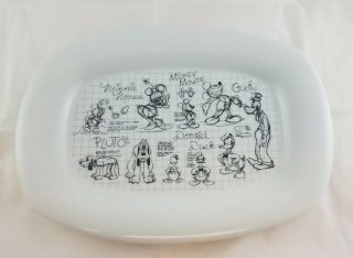 Disney Sketch Book Platter Mickey Minnie Donald Pluto Goofy Dinnerware Plate