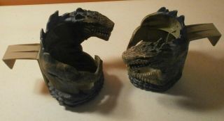 Action - Godzilla Cup Holders (2) - For Car - 1998 - Taco Bell - Vintage