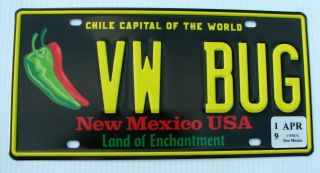 Award Winning Chile Capital Vanity License Plate " Vw Bug " Volkswagen Beetle