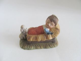 Vtg Lefton Baby Jesus In Manger Nativity Figurine