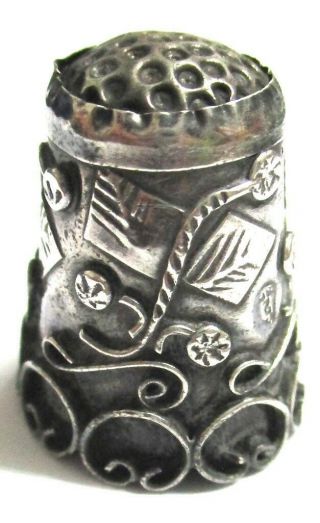 Vintage Sterling Silver Thimble Iguala Mexico 925 Lmc 2 Grams Hand Crafted
