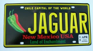 Award Winning Chile Capital Vanity License Plate " Jaguar " Jag Xj Xk Xke Uk