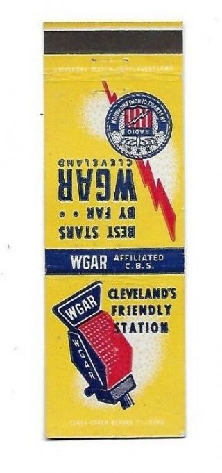 Vintage Matchbook Cover Wgar Radio Station Cleveland Ohio 77
