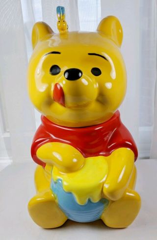 Walt Disney Productions Winnie The Pooh W/ Hunny Pot & Bumble Bee Cookie Jar