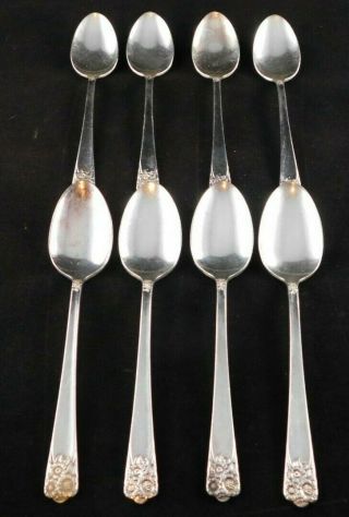 Wm Rogers And Sons Silver Plated Flatware - Set Of 8 Teaspoons April Design