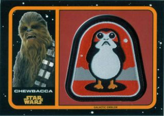 2017 Star Wars Journey To The Last Jedi Emblem Patch Mpch Chewbacca Sn 20/99