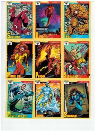 1991 Marvel Universe Complete 162 Card Set 2019