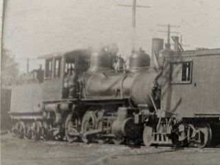 Antique Photo Baltimore & Ohio Railroad Steam Locomotive & Crew Caboose
