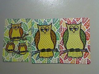 3 Single Swap/playing Cards - Set Birds Owls On Branches