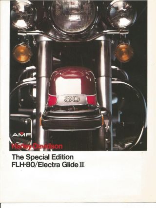 Vintage 1978 - Harley Davidson - Flh 80 Electra Glide Ii Motorcycle Brochure Amf