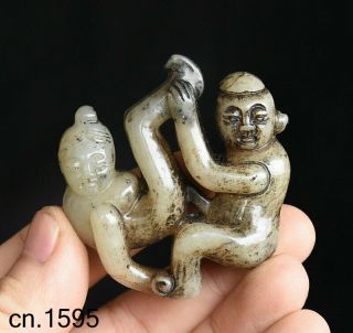 Collect Chinese Old Jade Carved Men And Women Make Love Life Statue Pendant