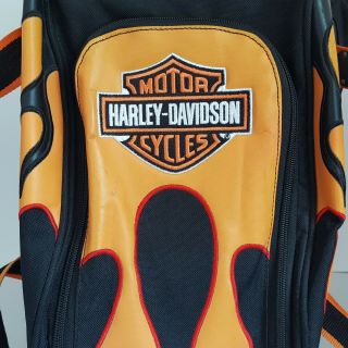 Vtg Harley Davidson Flame Rolling Travel Luggage Bag Wheels Extendable Handle
